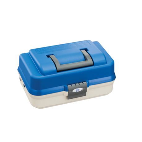 143 White and Blue Tackle Box, with 2 Shelves