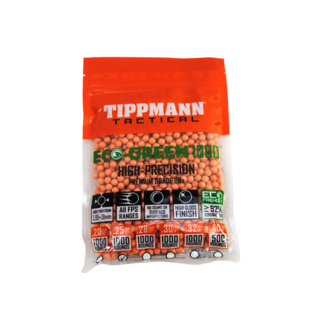 Tippmann 6MM ECO BBS .25G 1000CT ORANGE - 65552