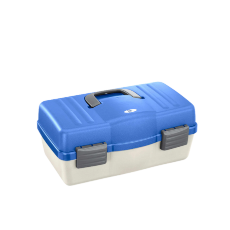 136 White and Blue Tackle Box, with 4 Shelves