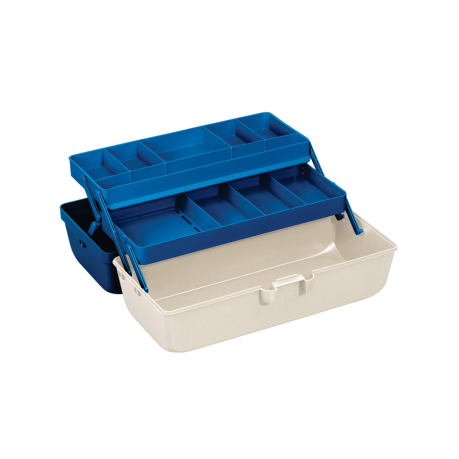 118/2 White and Blue Tackle Box, with 2 Shelves