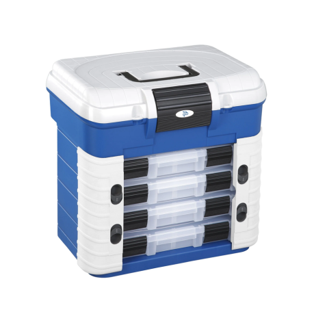 501 Blue and White Superbox with, 1 Spinnerbait Box,and 4 x 194 Boxes with Movable Dividers