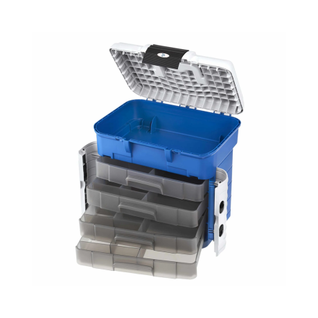 503 Blue,White and Grey Superbox,with Lid Compartments,and 4 Drawers