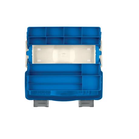 136 White and Blue Tackle Box, with 4 Shelves